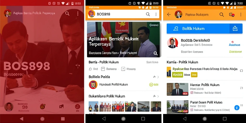 Tampilan antarmuka aplikasi Politik Hukum BOS898 yang modern dan informatif.