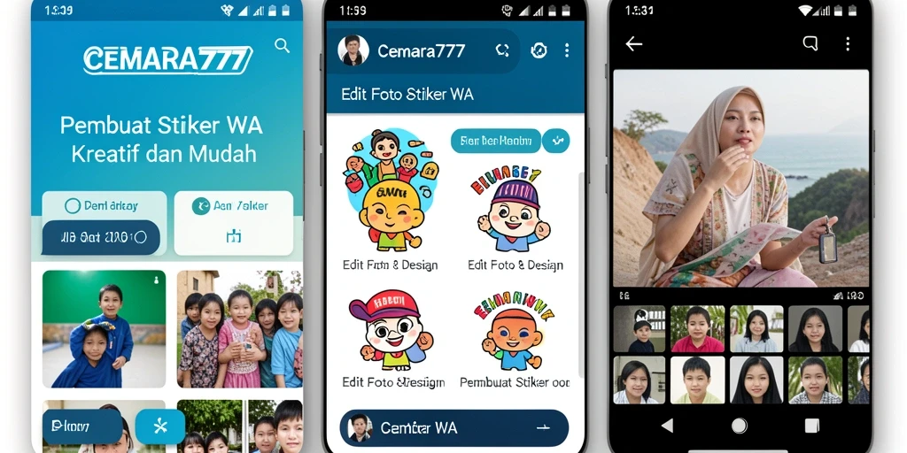 Antarmuka CEMARA777 yang menarik untuk pembuat stiker WA.