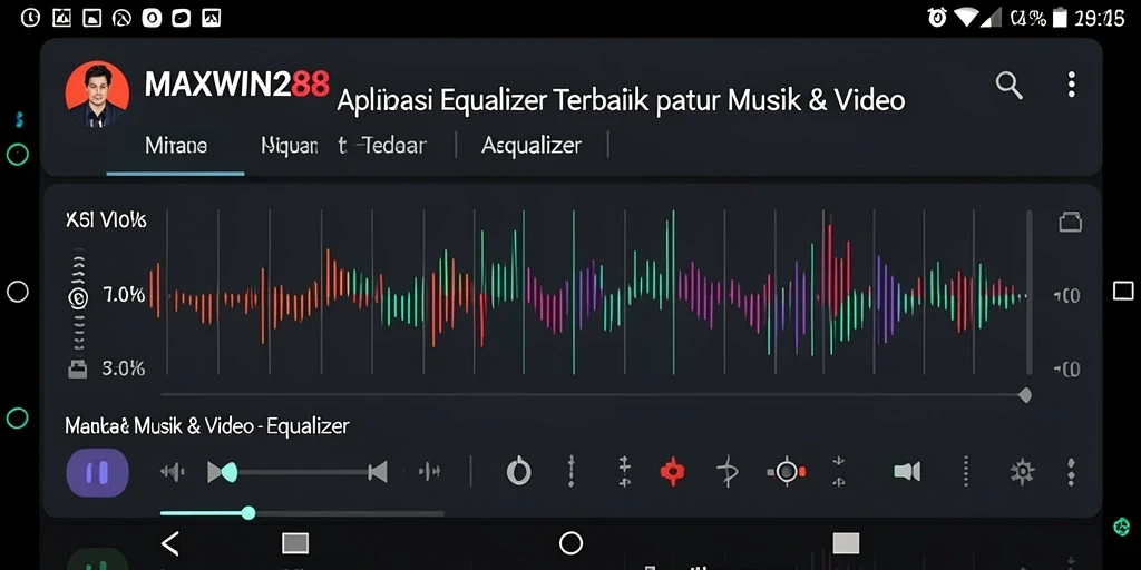 Antarmuka aplikasi MAXWIN288 dengan fungsi equalizer yang lengkap dan mudah digunakan.