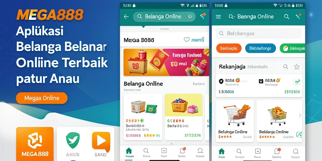 Antarmuka MEGA888 menampilkan kategori produk dengan jelas dan menarik.
