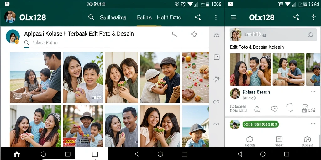 Tampilan antarmuka OLX128 yang menarik untuk kolase foto.