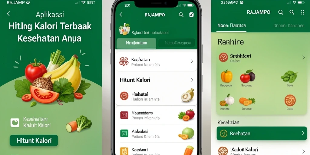 Tampilan antarmuka RAJAMPO menampilkan fungsi Hitung Kalori yang mudah digunakan.