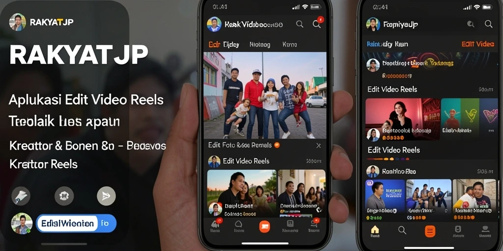 Antarmuka RAKYATJP yang intuitif dan mudah digunakan untuk Edit Video Reels.