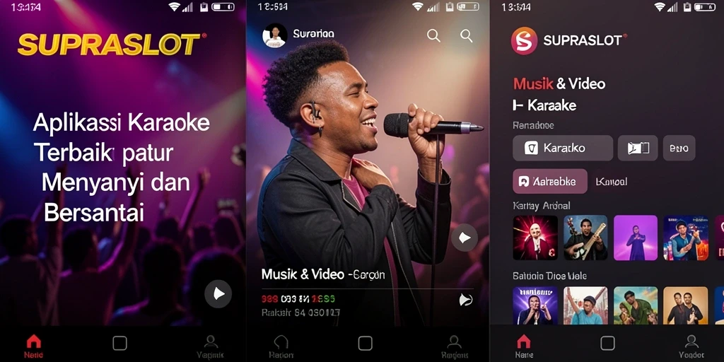 Tampilan antarmuka SUPRASLOT saat memilih lagu Karaoke.