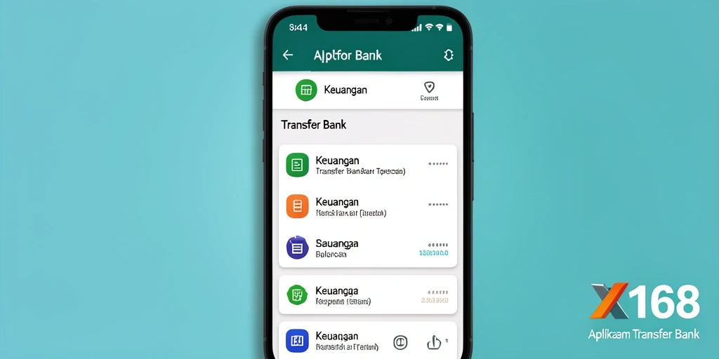 Antarmuka aplikasi X168 yang memudahkan transfer bank.